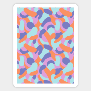 Colorful abstract swirls pattern in blue, teal, lavender and orange Magnet